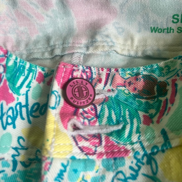 Lilly Pulitzer Jeans Worth Straight Leg In the Beginning Juice Stand Print Sz. 8 - Picture 2 of 8